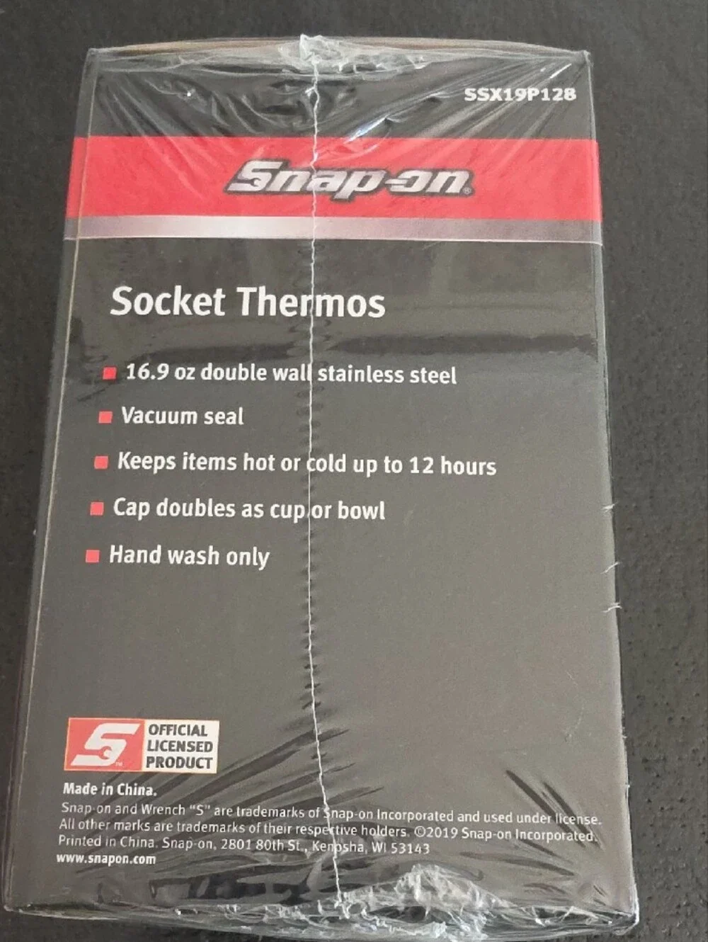 Snap-on Socket Thermos - Silver Finish